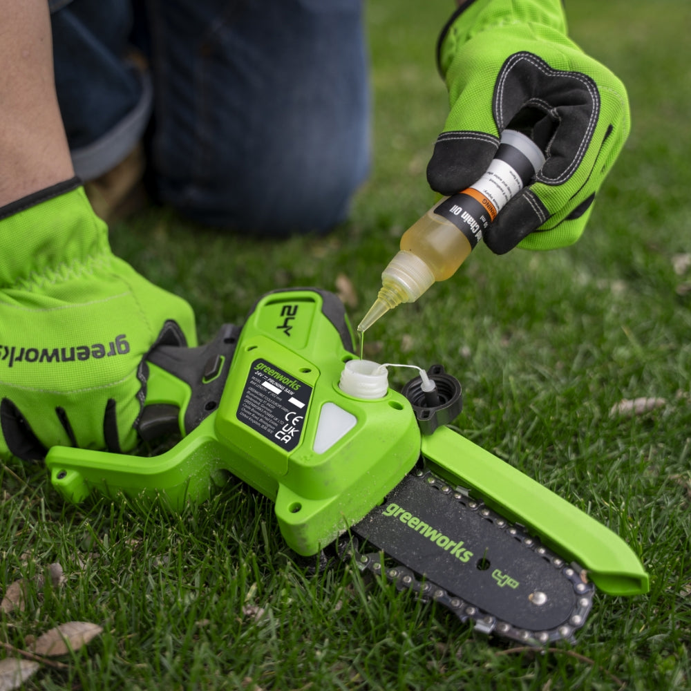 POWERALL 24V mini řetězová pila 10 cm Gen. II s prodlužovací tyčí - baterie 2 Ah