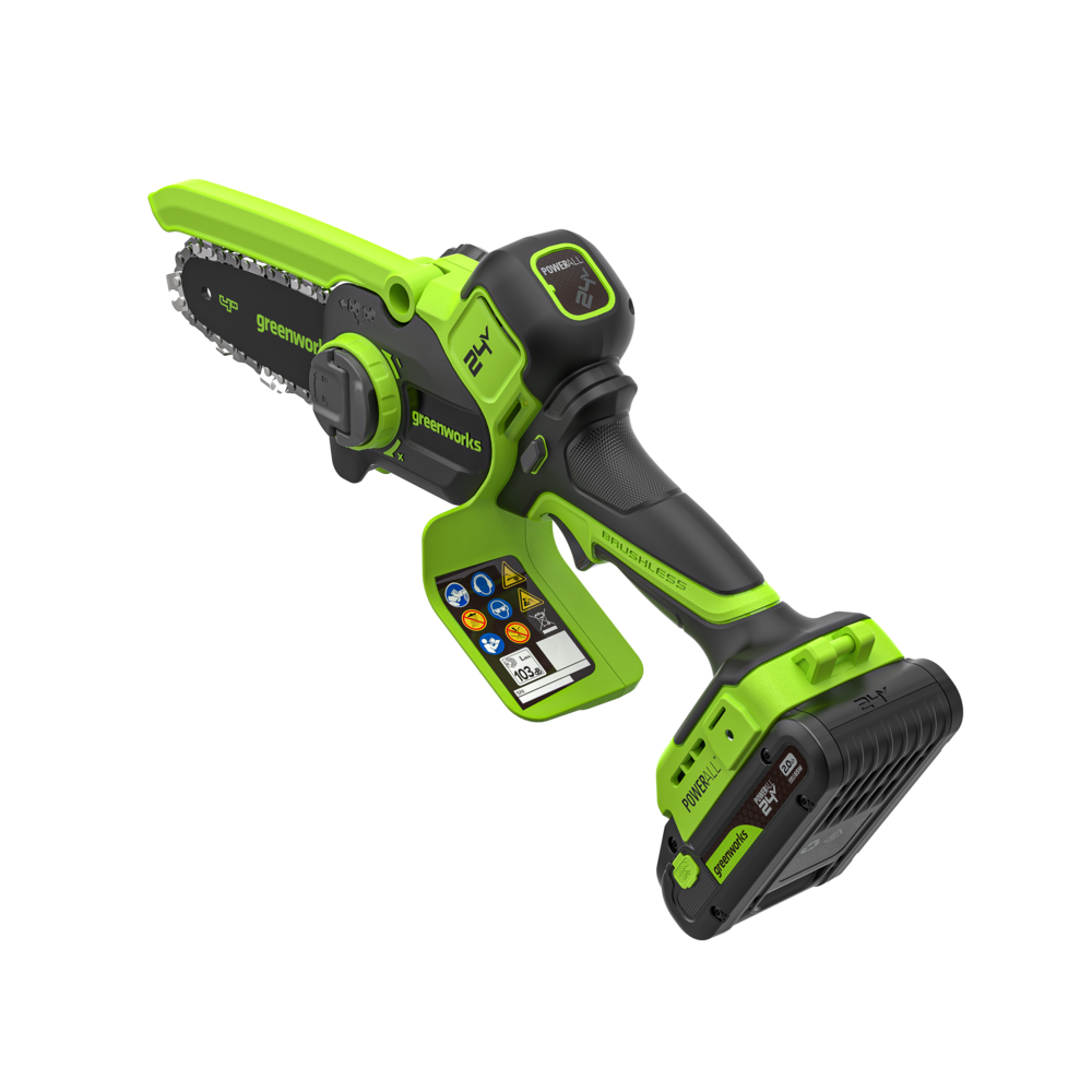 POWERALL 24V mini řetězová pila 10 cm Gen. II s prodlužovací tyčí - baterie 2 Ah
