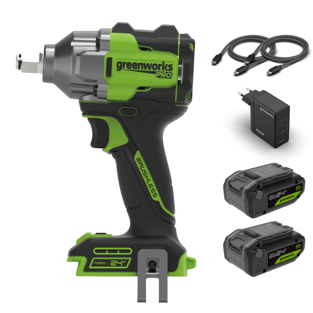 Rázový utahovák POWERALL 24V PRO 550Nm - 2x baterie 4Ah