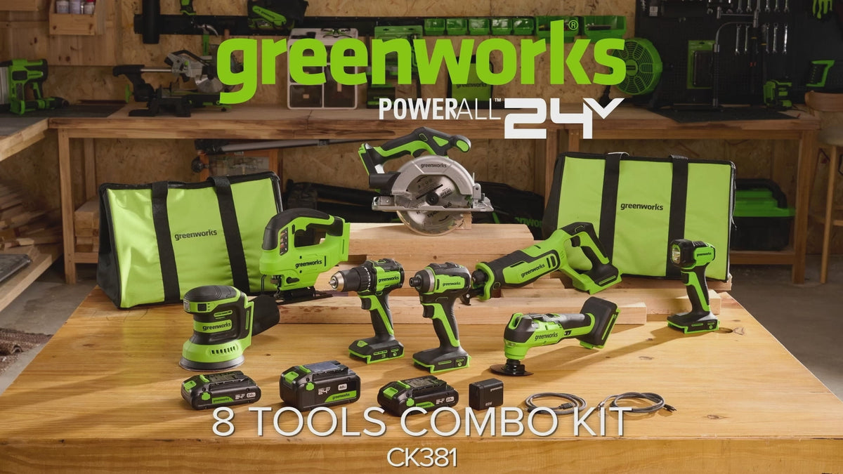 POWERALL 24V sada 8 kombinovaných elektrických nástrojů - 3 baterie